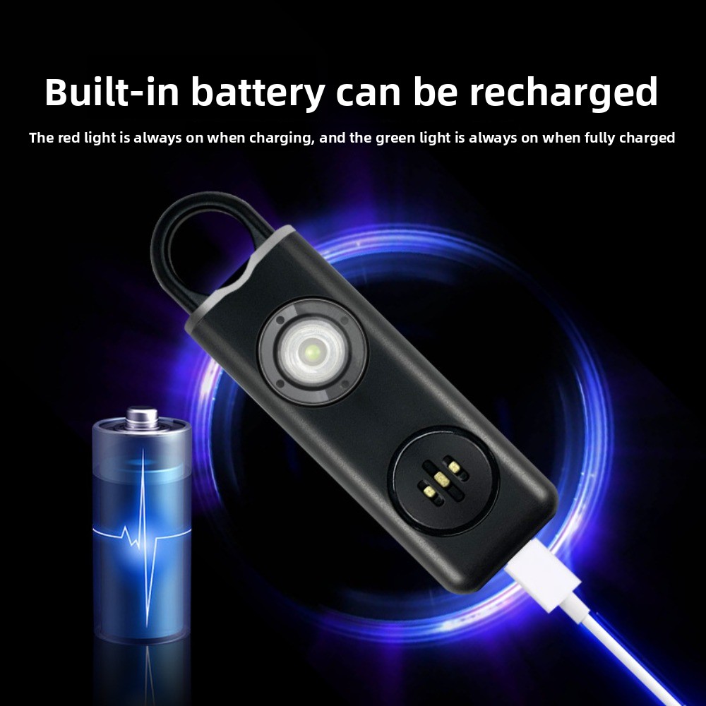 Personal Alarm Keychain - 130 Alarm Pribadi dengan Lampu Strobo