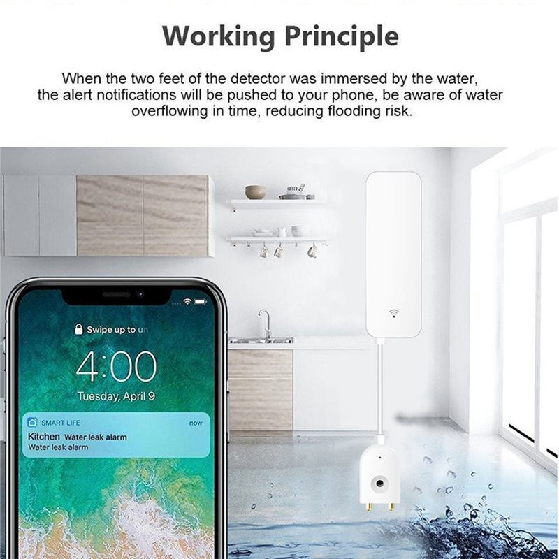 SYW-Tuya WIFI Alarm Kebocoran  - Water Alarm Sensor ulasan dan harga